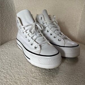 Converse White Platform High-Top Sneakers size 6.5